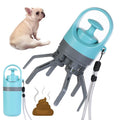 Claw-style dog poop scooper with built-in bag dispenser